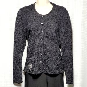 Vintage Virginie Paris Jet Black Boucle Jacket (M/12/14)